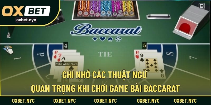 Ghi nhớ các thuật ngữ quan trọng khi chơi game bài Baccarat