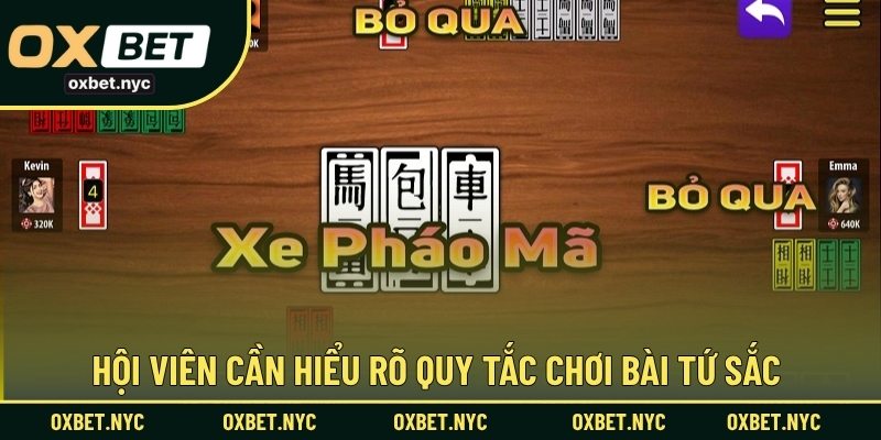 Hội viên cần hiểu rõ quy tắc chơi bài tứ sắc 