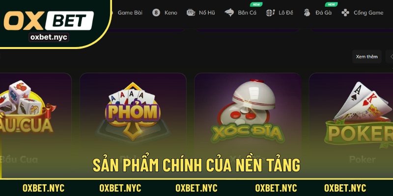 Sản phẩm chính của nền tảng